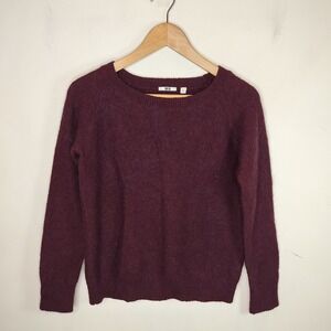 Uniqlo Mohair Wool Blend Sweater Burgundy